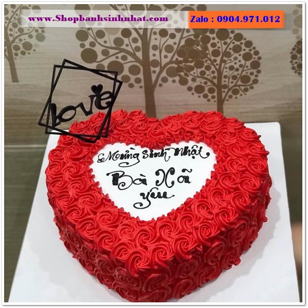 Bánh kem phủ socola - Valentine's Day EBK05 | Bánh kem tình yêu