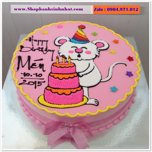 Bánh sinh nhật tuổi chuột - Happy birthday Vĩnh Lộc MS1285 • Kitacake