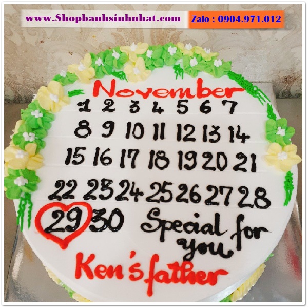 bánh kem cuốn lịch ở bắc kan