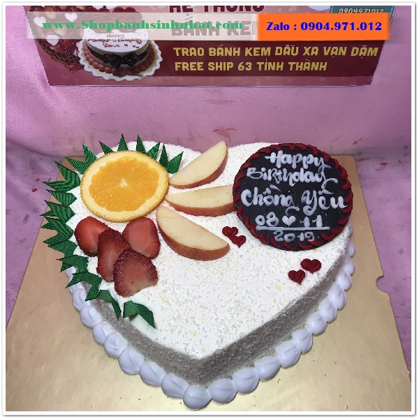 bánh kem bắp hình trái tim ở quảng ninh