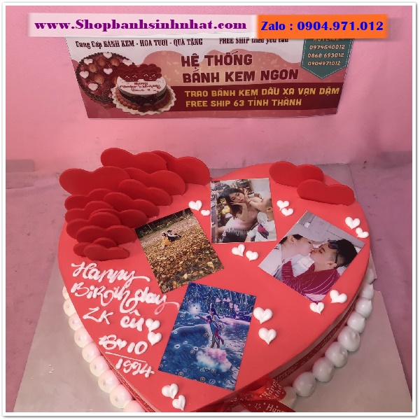 shop bánh kem hình trái tim ở bình định