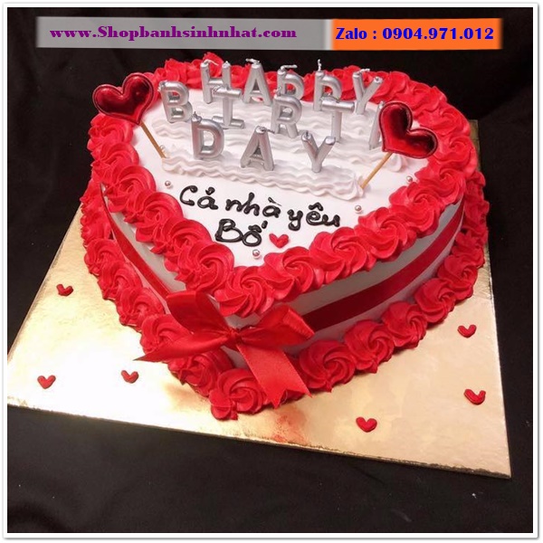 Bánh kem hình trái tim đẹp