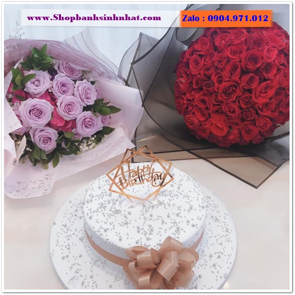 bánh kem và hoa tươi ở bến tre