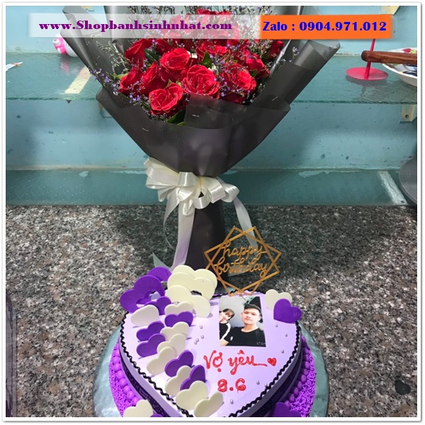 combo bánh kem và hoa tươi ở đồng nai