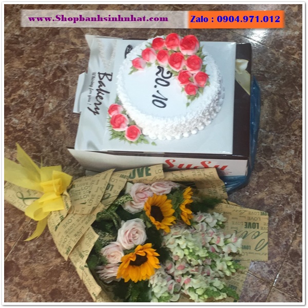 bánh kem và hoa tươi ở bình phước