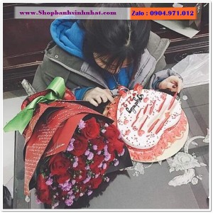 bánh sinh nhật và hoa ở tân uyên